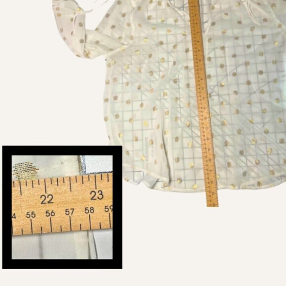 Medium - EUC - Palette - Sheer White with Gold Polka Dots - Picture 11 of 11